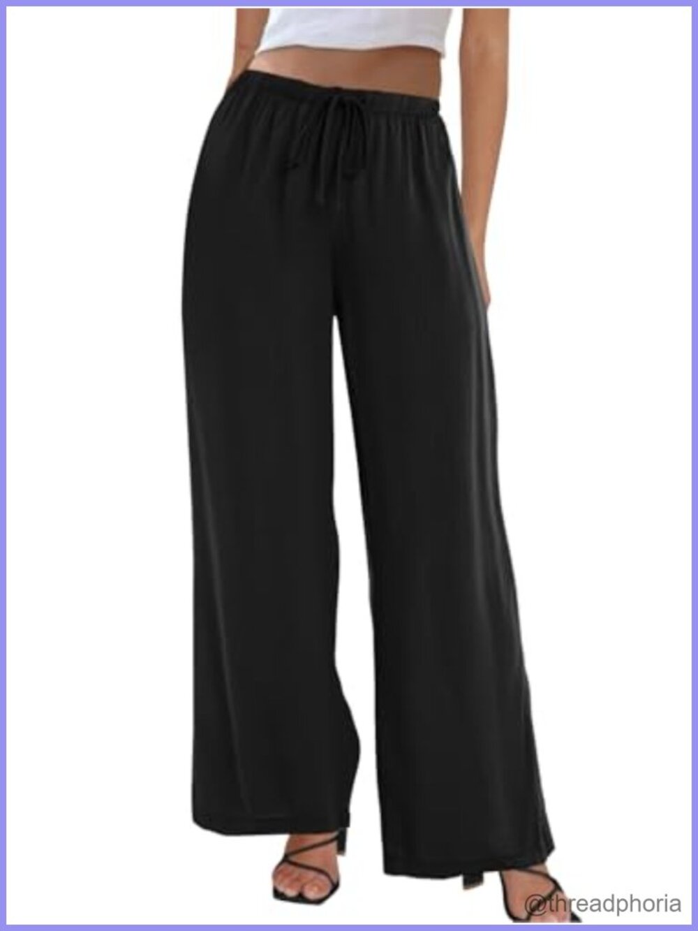 Wide Leg Palazzo Pants Gauze Beach Casual Pull On Pockets